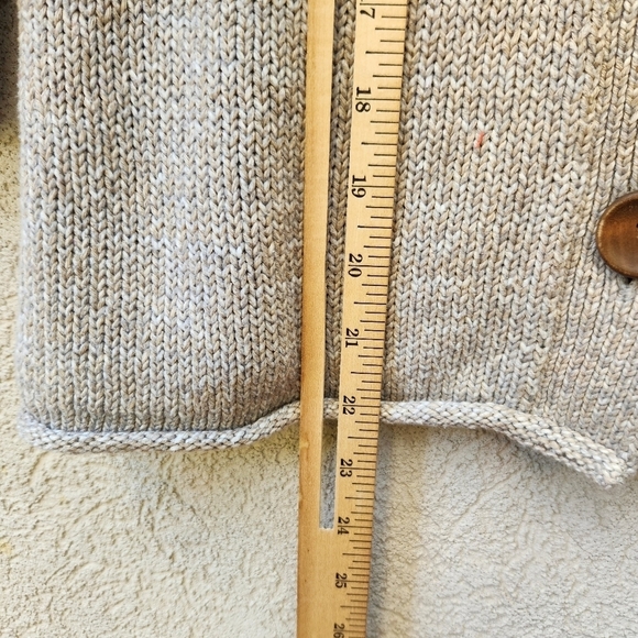 Eddie Bauer Cardigan Women's Medium Beige 3/4 Sleeve Linen Cotton Blend Sweater - Picture 9 of 12